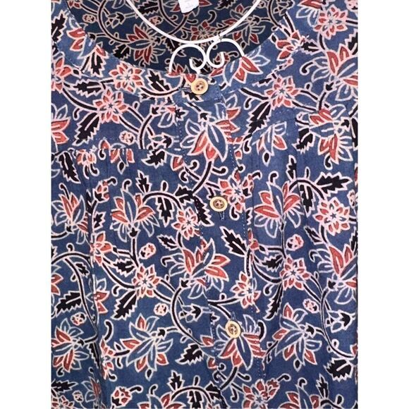 EXCELLENT CONDITION J. Jill Pure Jill Womens Large Blue parsley multicolored Fl - Picture 4 of 6